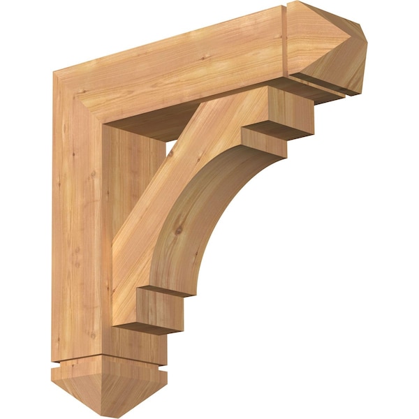 Ekena Millwork Merced Arts and Crafts Smooth Bracket w/ Offset Brace, Western Red Cedar, 7 1/2"W x 28"D x 28"H BKT0806X28X28MRC03SWR - main
